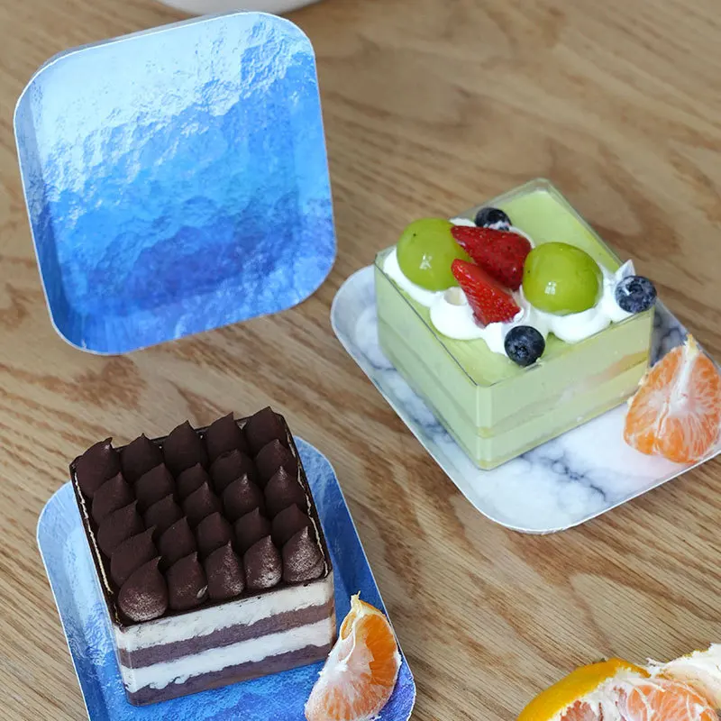 Disposable Paper Plate Paper Bowl 10-Pack Home Marble Plate Premium Dessert Fruit Party BBQ Supplies
