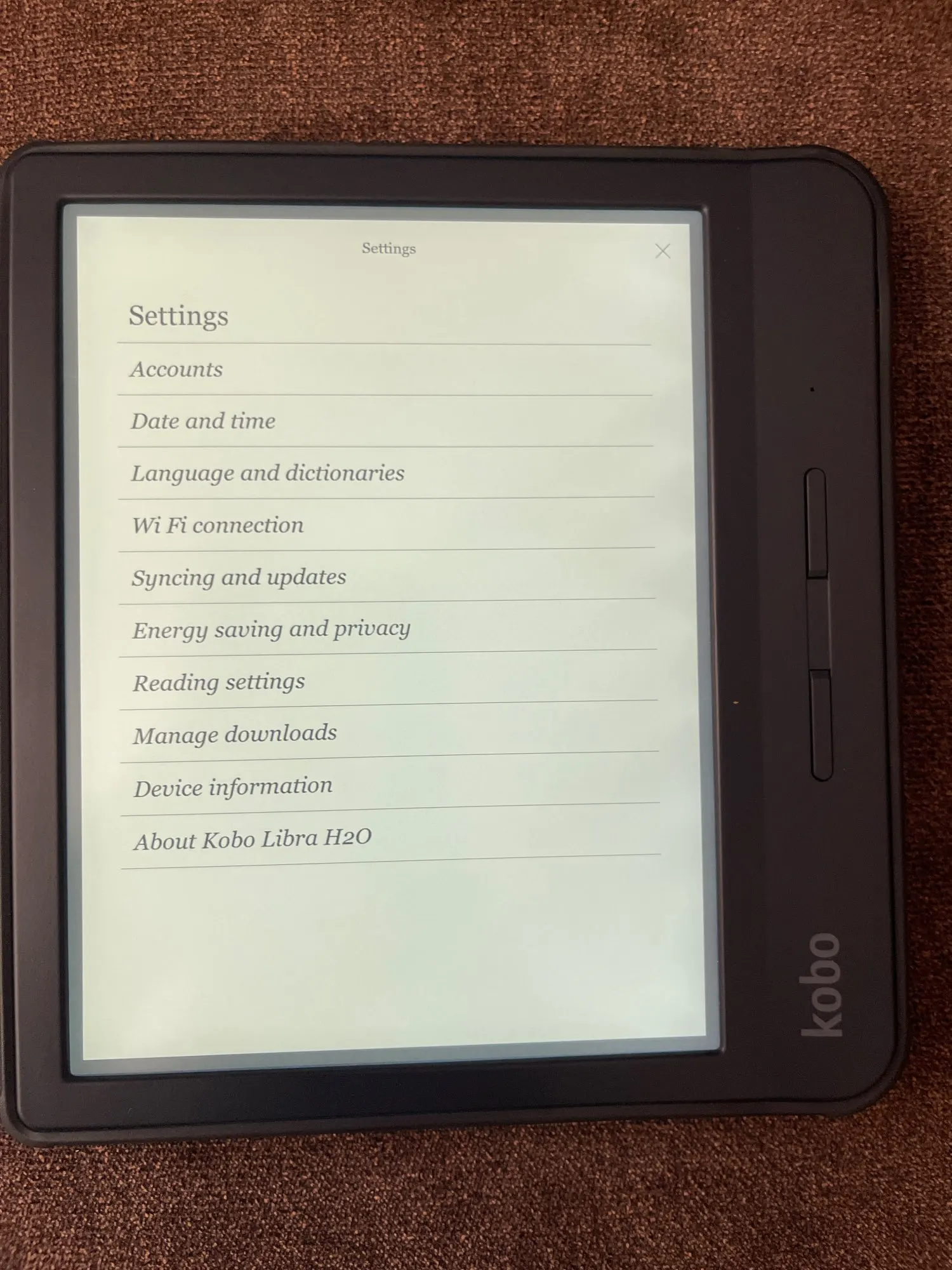 KOBO Libra H2O N873 7“ e-Reader ebook 300PPI IPX8 Waterproof Carta