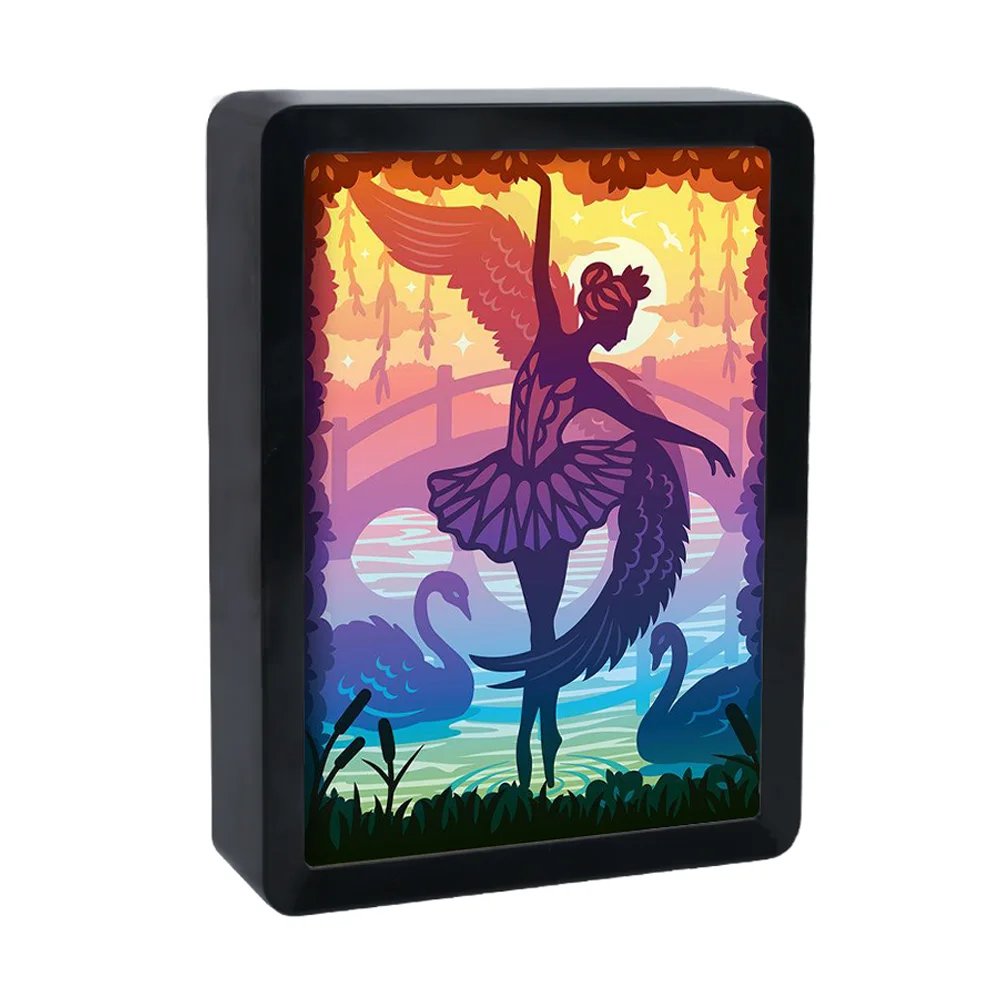 

3D Night Lamp Ballet Girl Paper Cut Light Box Shadow Box Frame For Photo Led Lights For Room Usb Charging Diy Lights Decoration