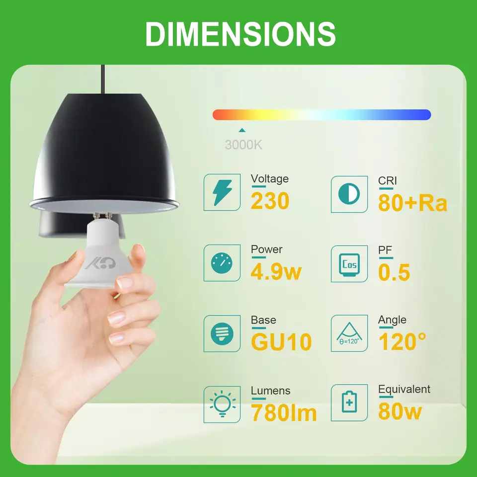 Lot De 4 Ampoules LED GU10 7,5W 4000K - 600LM Blanc Neutre 230V