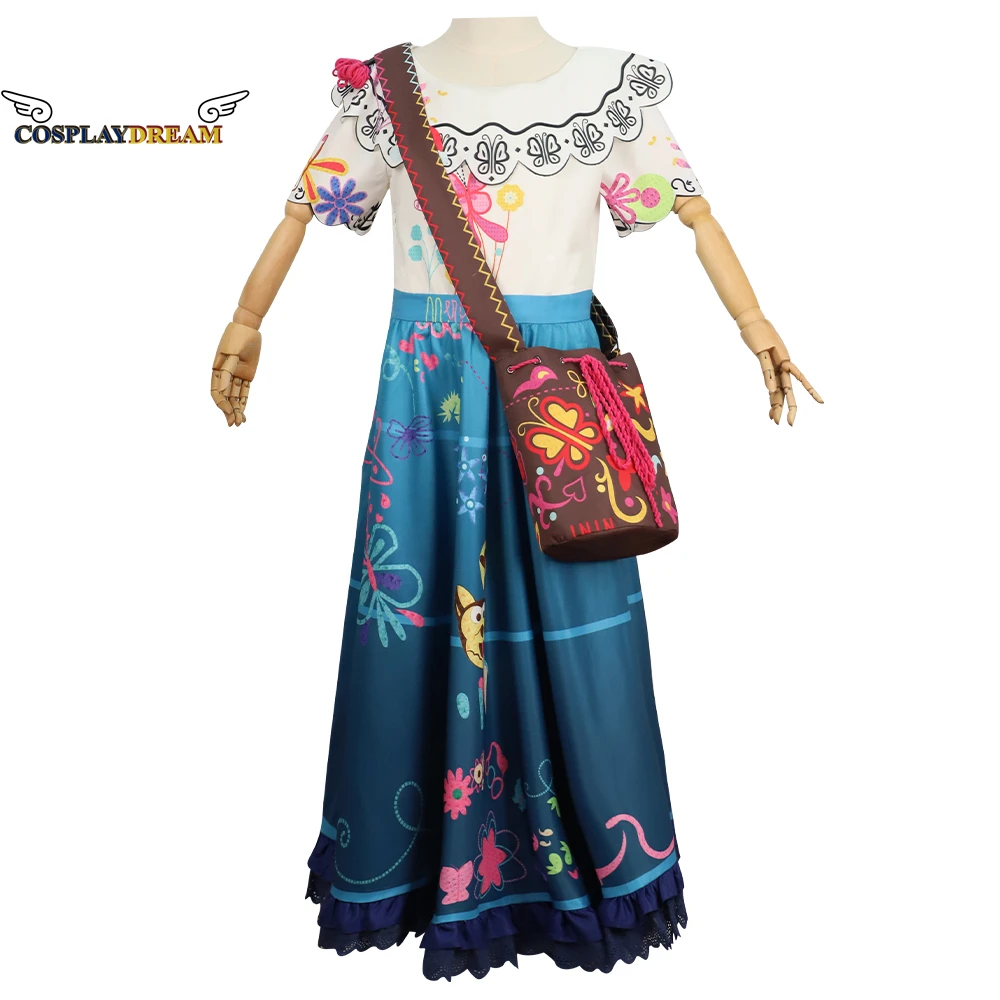 

Magic House Madrigal Dress Girl Cosplay Costume Fancy Dresses for Kids Halloween Carnival Princess Dress Bag Mirabel Costume