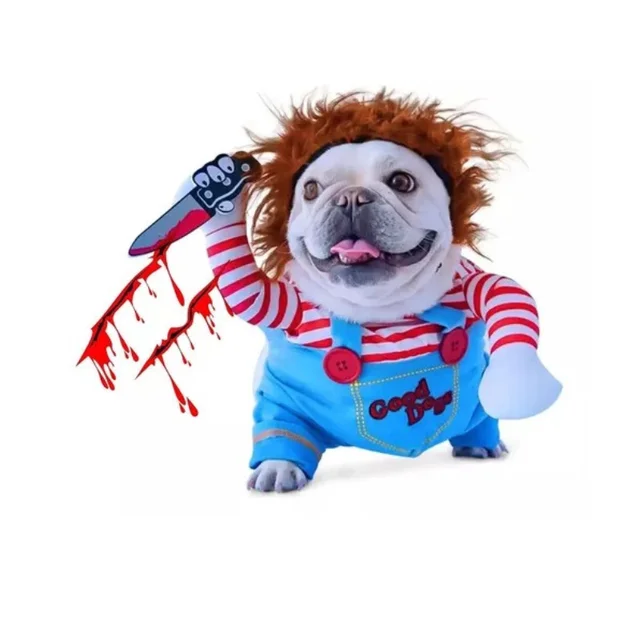 Disfraz De Perro De Muñeco Mortal Para Mascotas, Novedoso Disfraz , Ropa Linda Para Perros Pequeños Medianos Y Grandes , Ropa Para Perros Y Gatos , Vestido De Fiesta , Ropa Espeluznante , Cosplay Para Mascotas