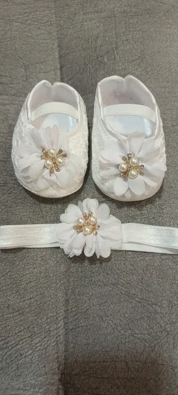 Soft Sole Non-slip Pearl Flower Princess Wedding Dress photo review