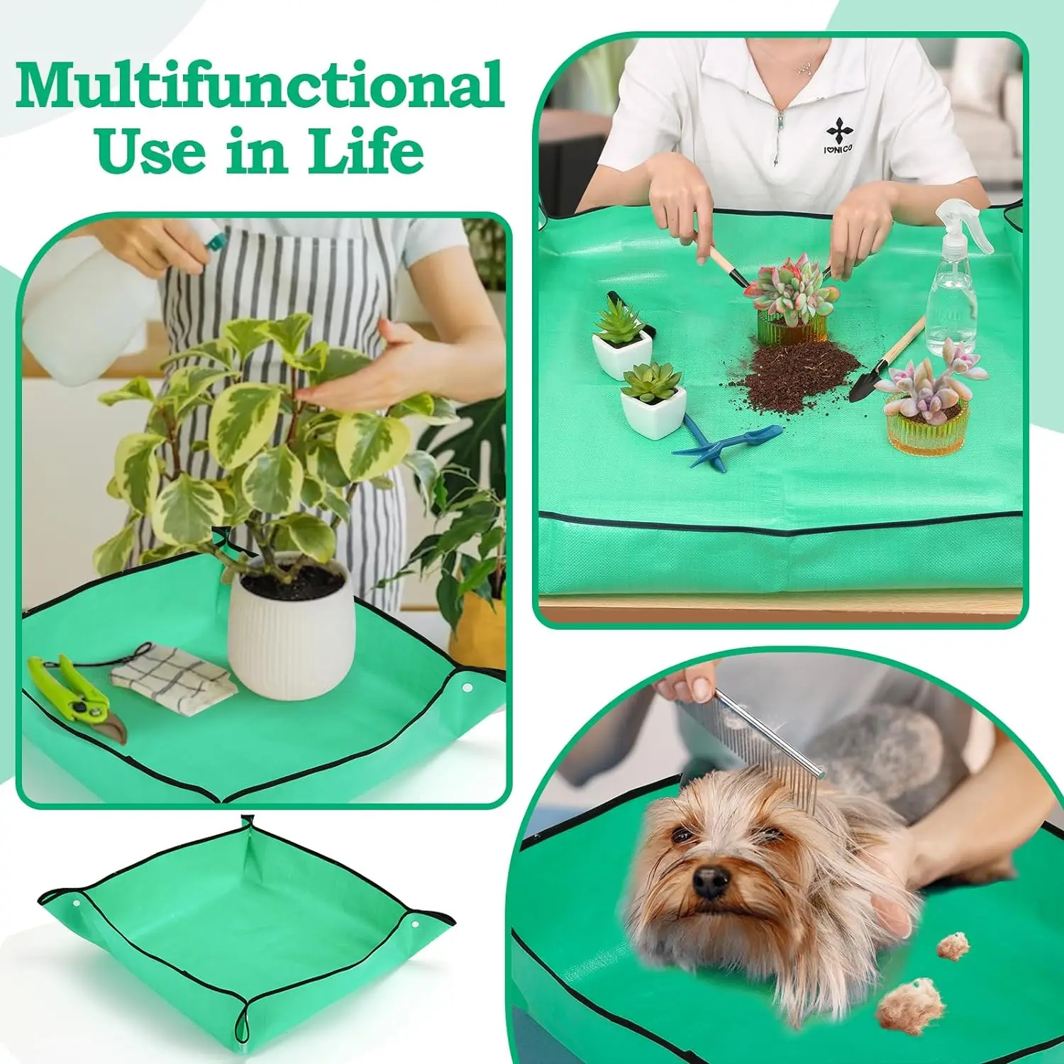Planting Mat 1Pcs 50cm-100cm Gardening Potting Pad Foldable Waterproof Garden Plant Flower Pot Transplanting