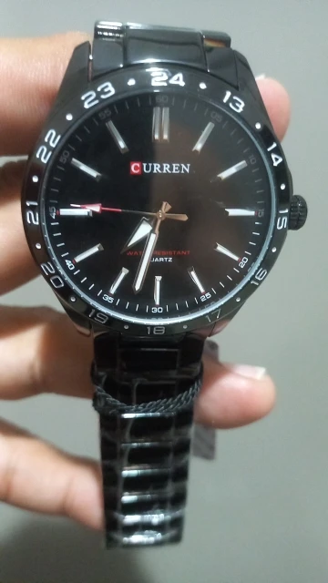 Curren 8452 relógio de quartzo masculino simples moda lazer relógio de negócios preto prateado pulseira de aço inoxidável relógio de pulso para masculino photo review