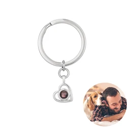 Dascust Custom Picture Projection Keychain Fashion Personality Pet Photo Projection Key Chain Customized Women Fathers Day Gifts