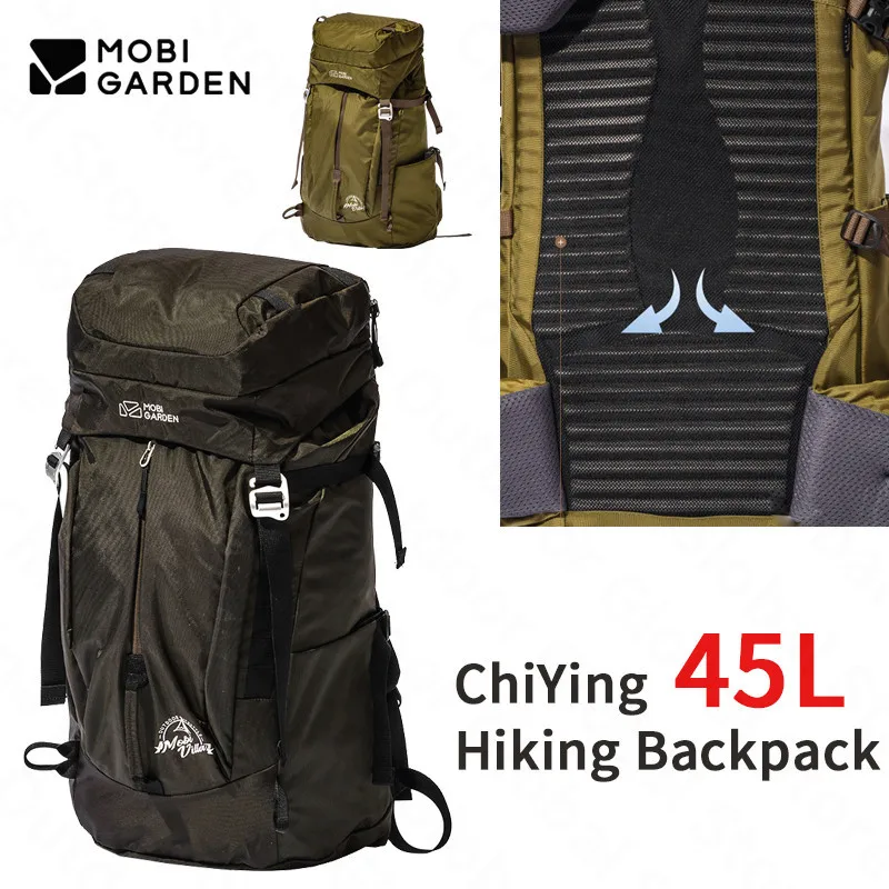

Mobi Garden 960g Ultralight Hiking Climbing Backpack 45L High Capacity Travel Knapsack Outdoor Mountaineering Waterproof Bag