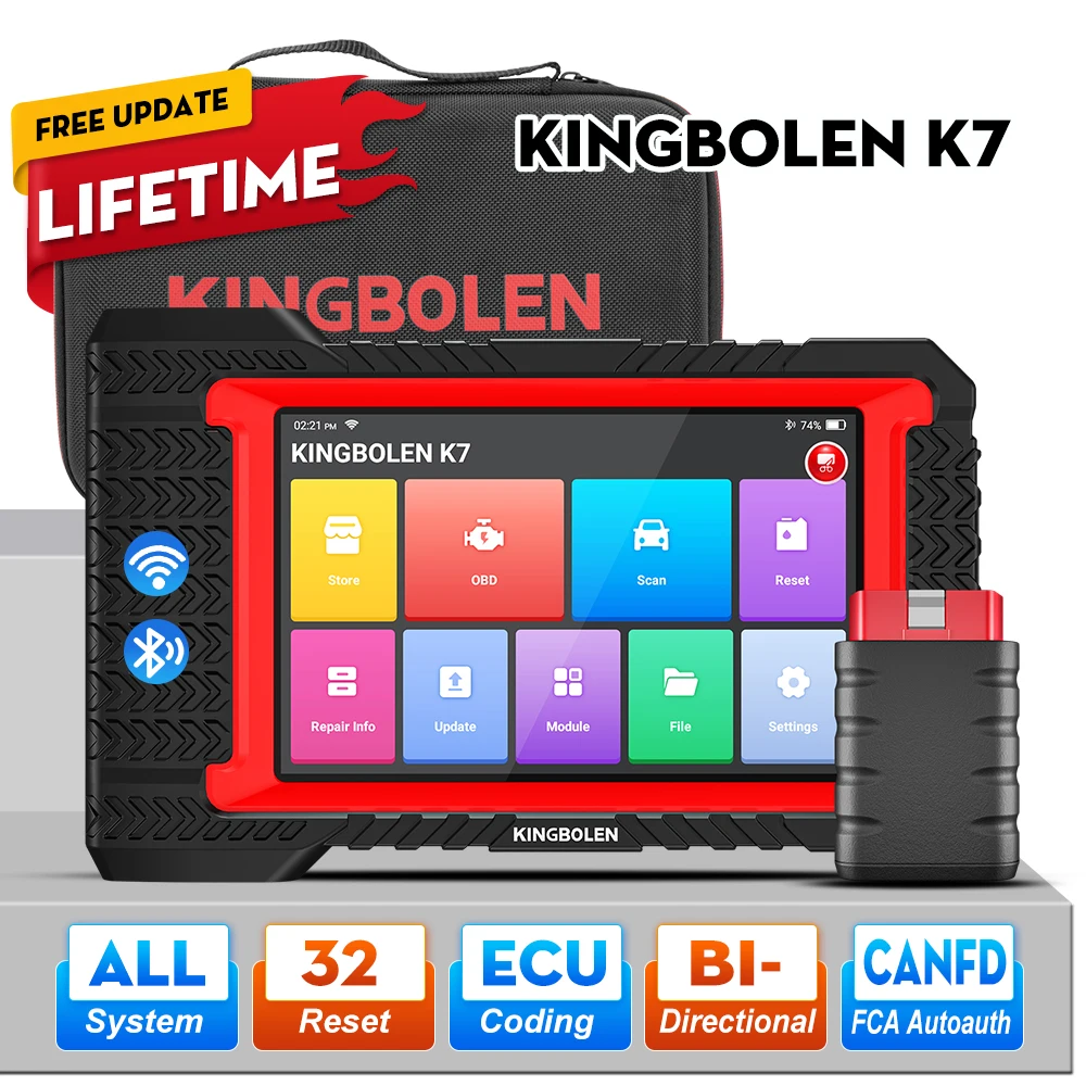 KINGBOLEN K7 herramienta de diagnóstico de todos los sistemas codificación ECU reinicio AF bidireccional 28 reinicio actualización gratuita de por vida