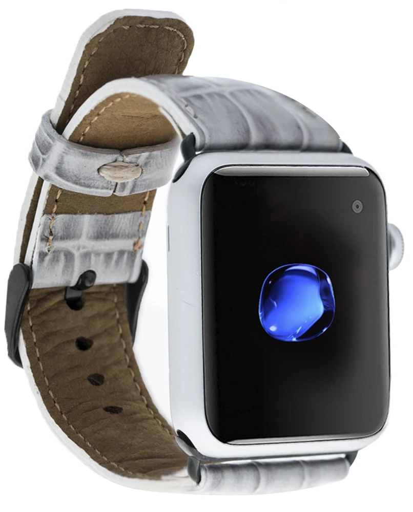 

For Apple iWatch 38-40-41-42-44-45mm size and connector options BOULETTA classic genuine leather handmade cord lanyard