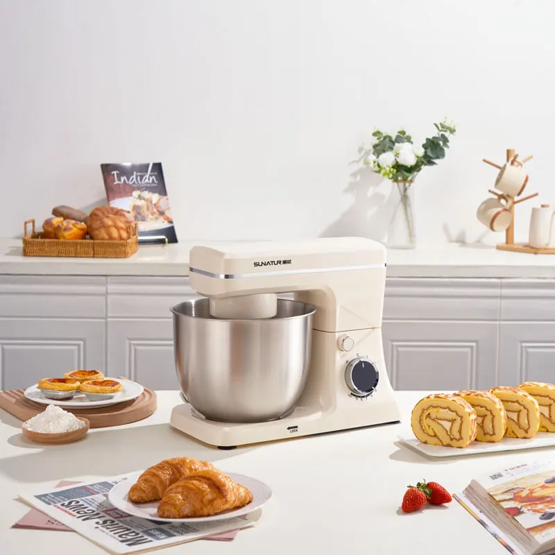 SUNATUR 5.5L New Planetary Stand Mixer Chef Machine Household Automatic Dough Kneading Home Appliance Professional 220V 6