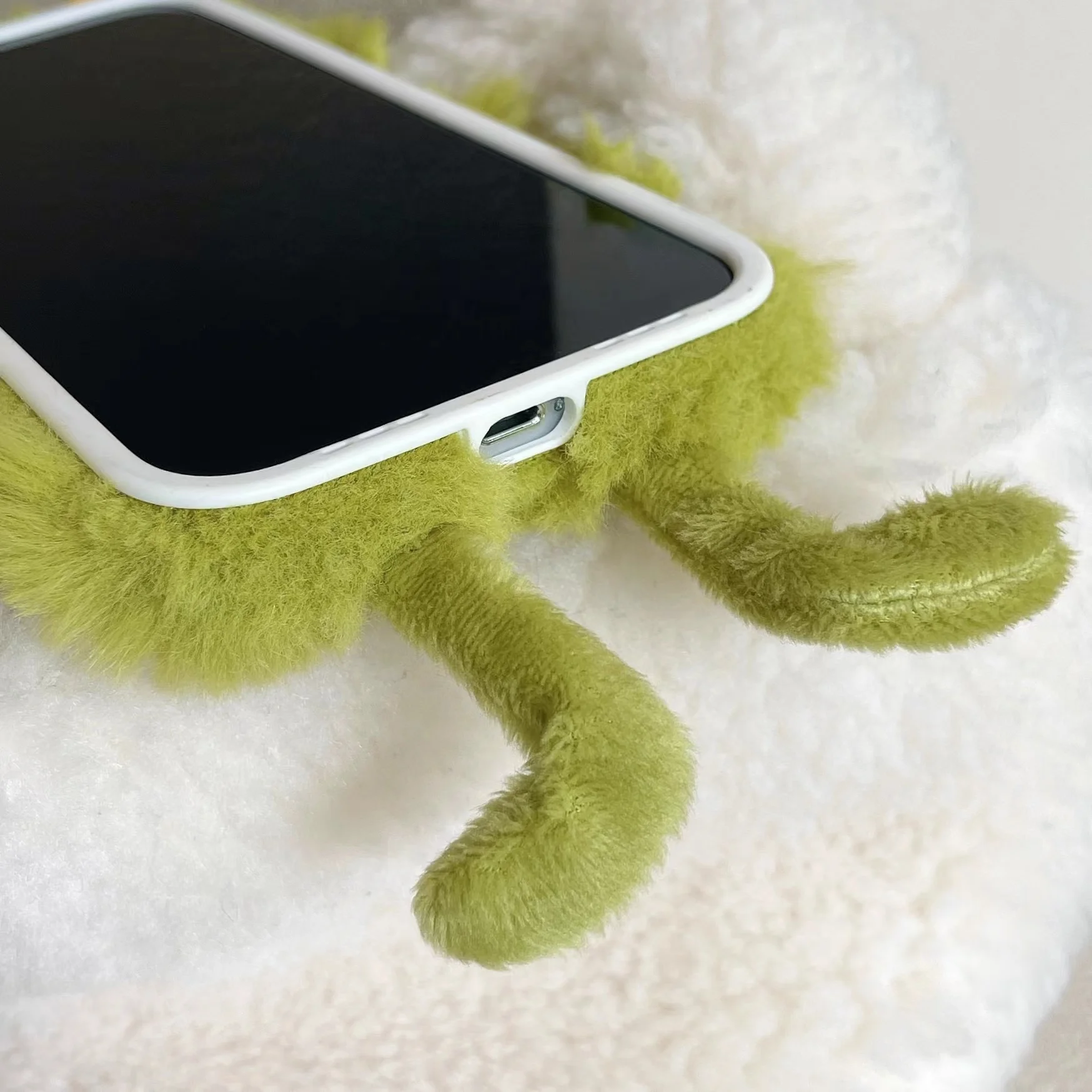 Pelúcia caso de telefone estranho bonito olhos grandes dos