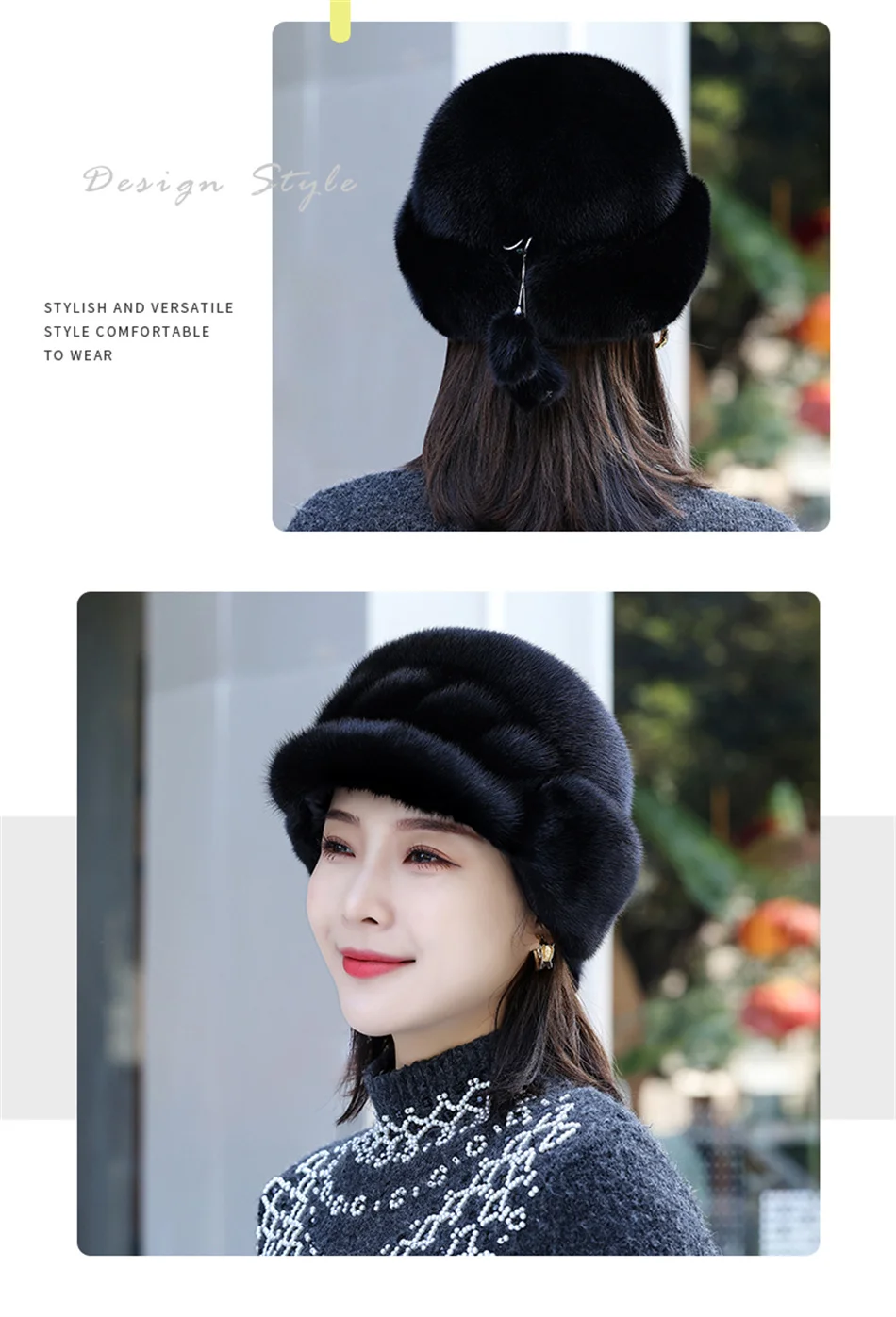 2022 Winter Hat Women Russian Mink Fur Hat Women Outdoor Winter Hat Earmuff Ski Cap Keep Warm Ladies Fur Hat Free Shipping