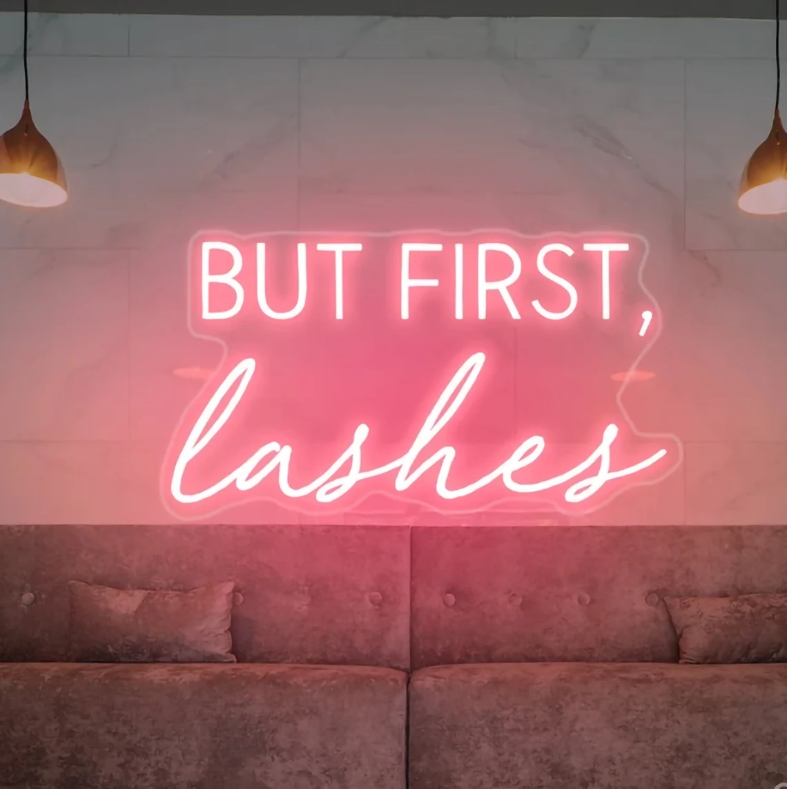 Lash Room Neon Sign But First Lashes Neon Wall Decor Beauty Studio Wall Decor Aesthetic for Salon