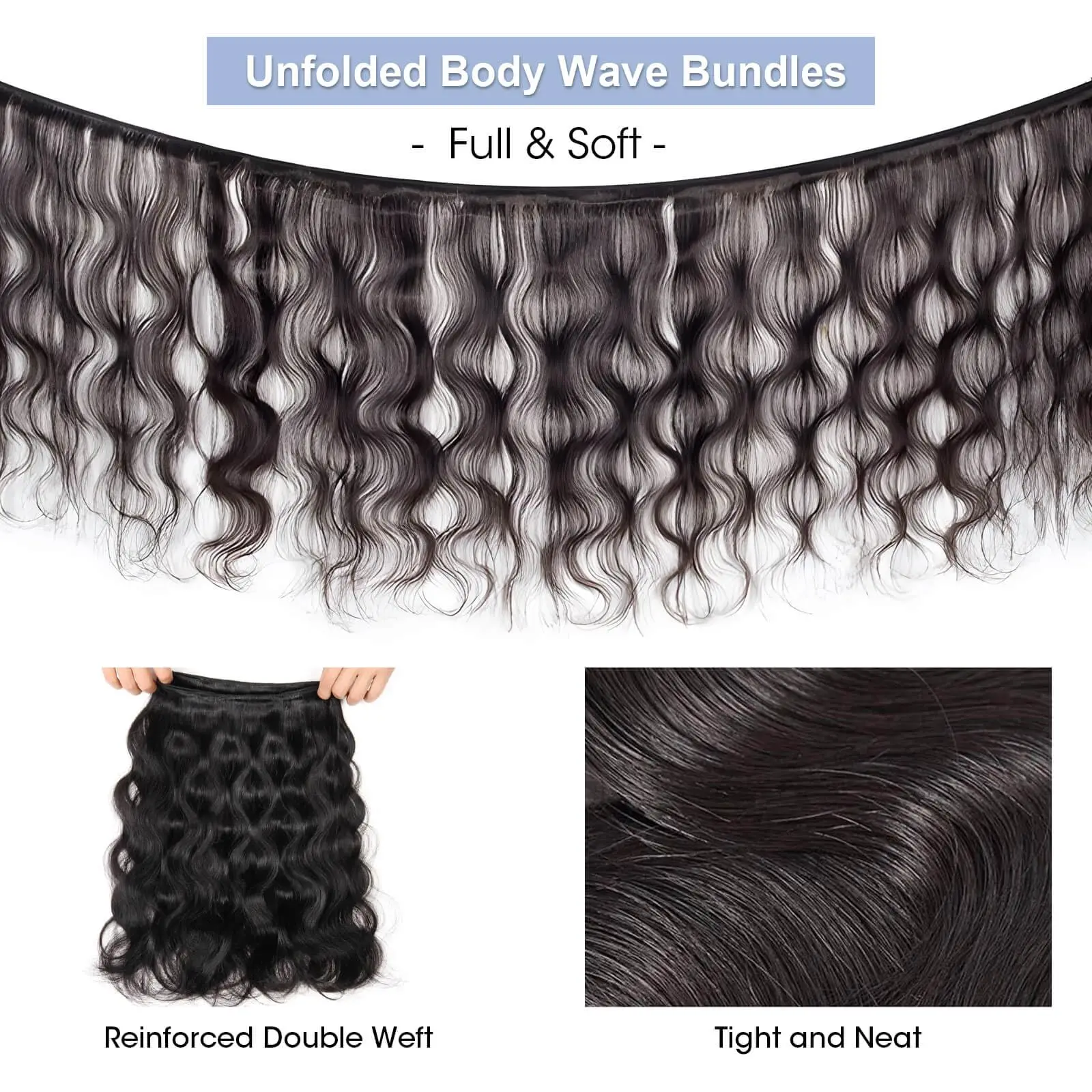 Body Wave Human Hair Bundles with Frontal Brazilian Hair 3 Bundles with 13x4 Lace Frontal 100% Natural Human Bundle