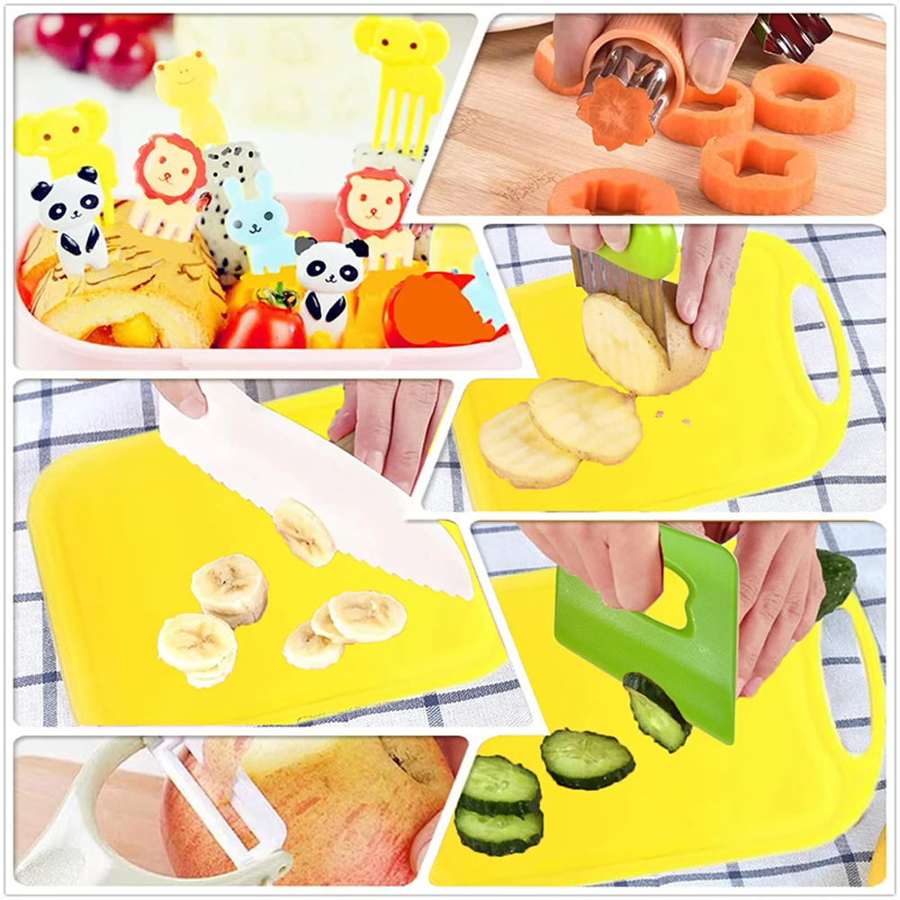 Kids Sandwich Cutters Set Knife Toddler Cutter Plastic Cake Fruit Knives Children DIY Peeler Tools