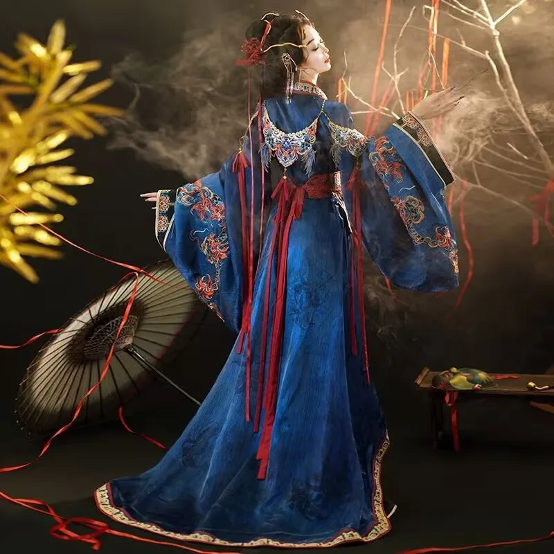 Chinese Hanfu Dress Women Luxury Embroidery Hanfu Stage Performance Fairy  Cosplay Costume Warring States Robes Beauty Hanfu Suit - AliExpress  200000532