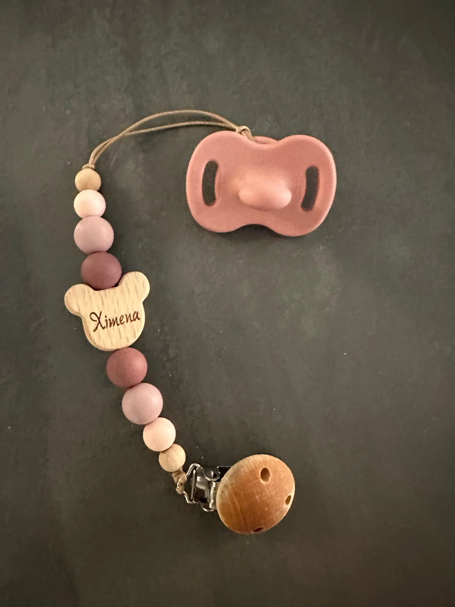 Personalized Wooden Baby Pacifier Chain - Silicone Beads, Dummy Holder, and Teether photo review