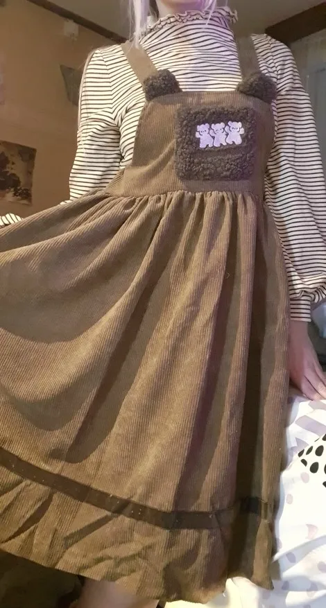 かわいい甘いクマ刺繍ロリータ ドレス