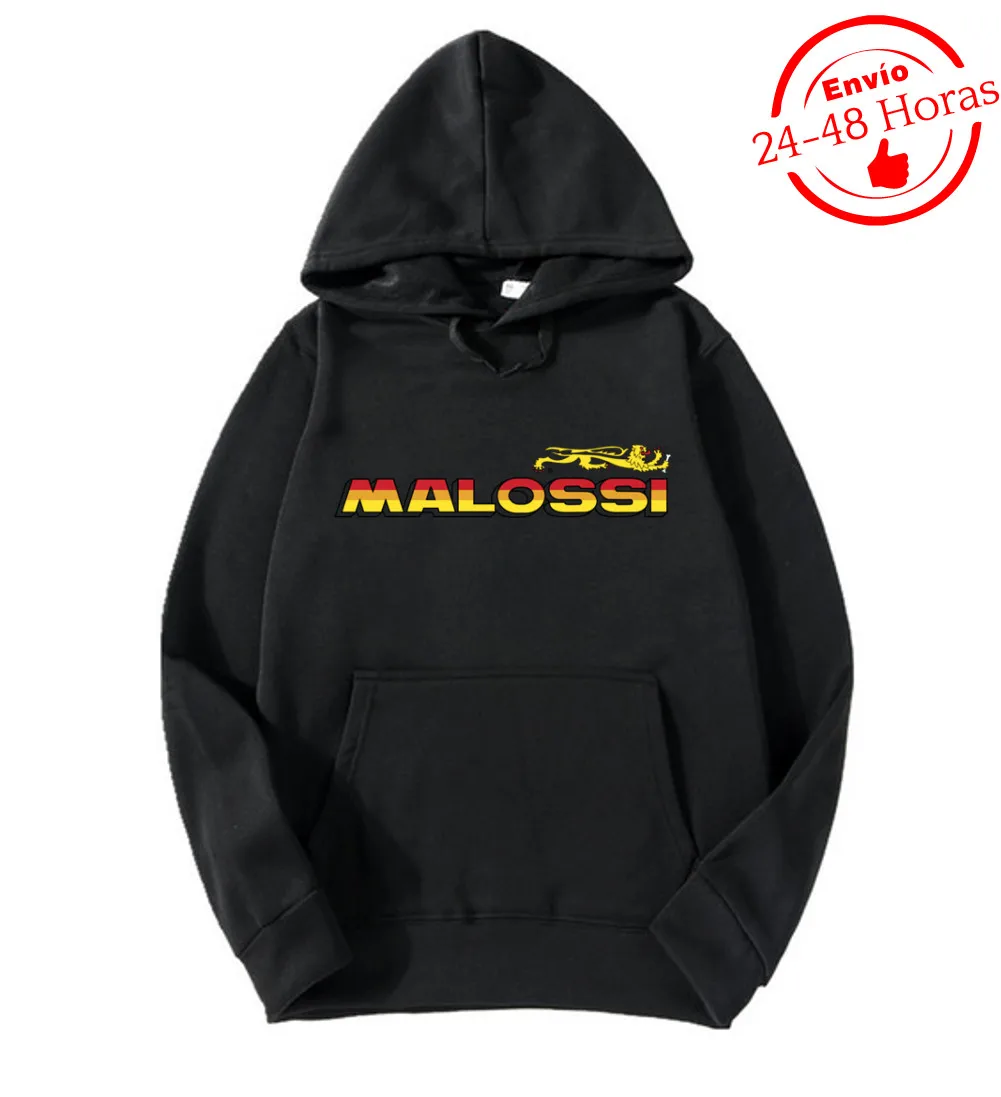 Sudadera Negra Con Capucha Premium Malossi Tuning Ciclomotor Carburador Cakrter Impresion Premium 300 Grs