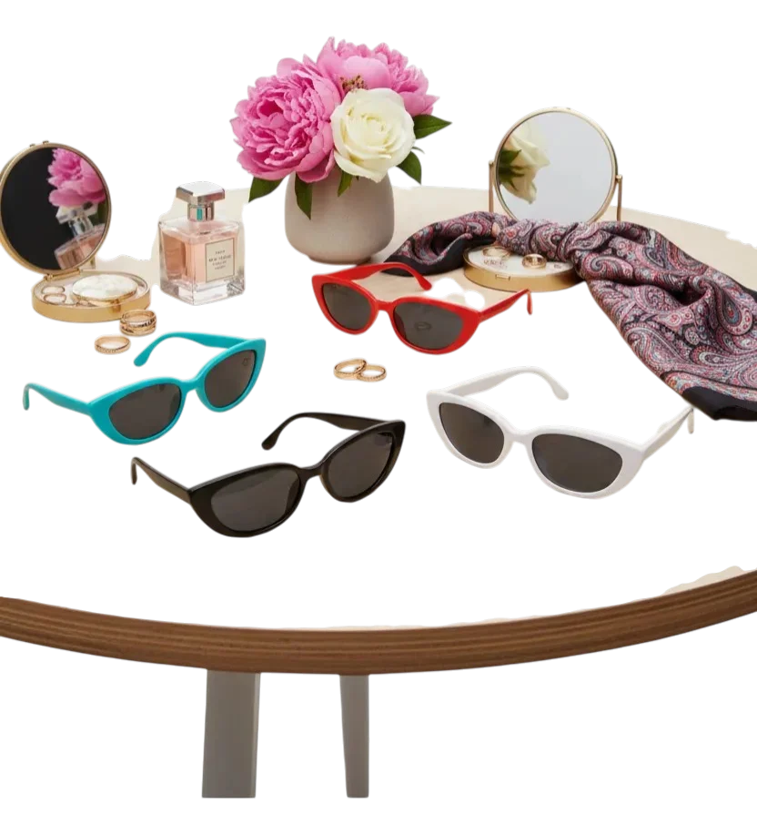 6 Pzas Lentes De Sol Cat Eye Dama Mujer Moda Retro Fashion Eye Cat Surtido Negro Al Azar