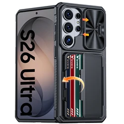 Premium Wallet Case - Full Body Protective with Card Holder, Camera Cover, & Kickstand, Blue - Case & Strap (Black)
