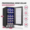 ICYGLEE 15 Inch Wine Cooler Dual Zone Wine Fridge with Digital Temperature Control with Double Layer Glass Door 33 Bottles 2
