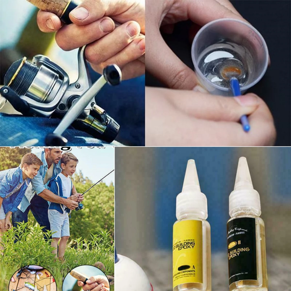 2PcsFishingRodEpoxyResinABGlueDIYRepairGuideRingCardSeat