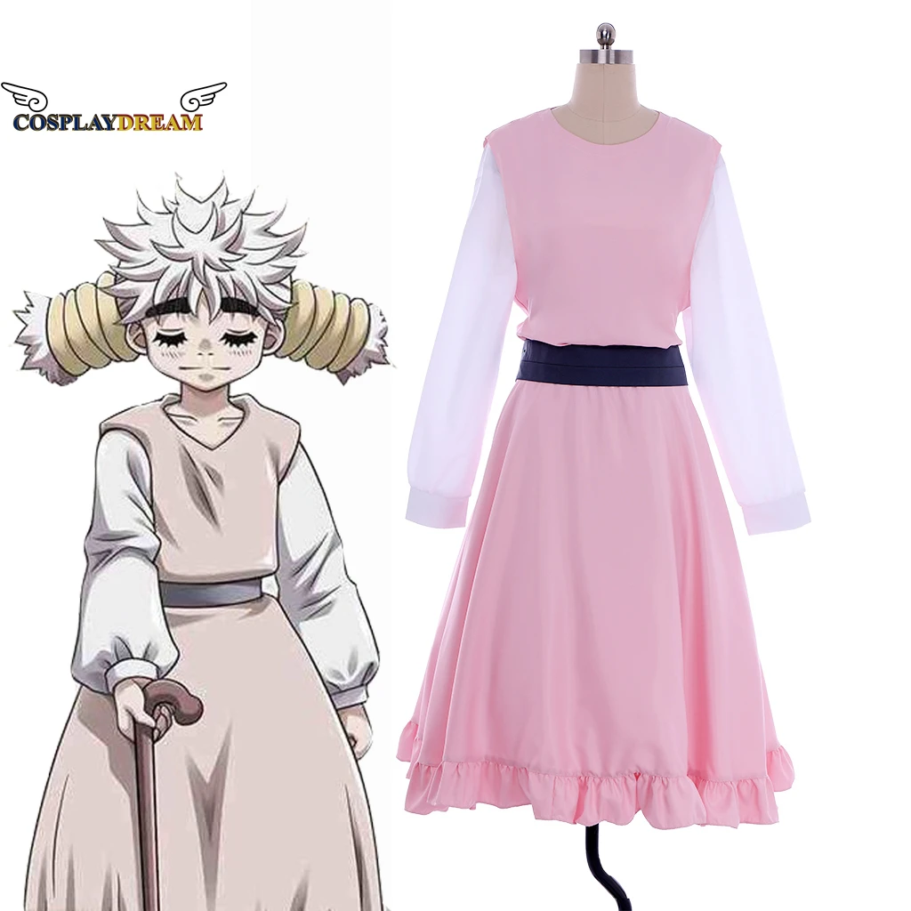 

Hunter x Hunter Komugi Cosplay Costume Komugi Pink Dress Full Set Top Dress Belt Suit for Women Halloween Party Outfit Plus Size