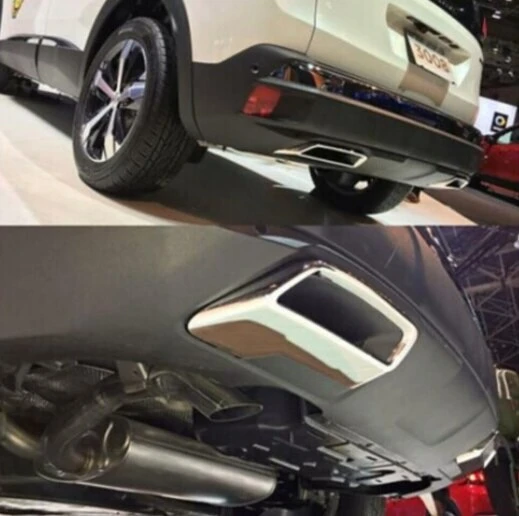 Silenziatore Di Scarico Posteriore End Pipe Decor Gt Line Stickers Cover Trim Per Peugeot 3008 5008 T87 2017-2019 Accessorio Per Lo Styling Dell'Auto