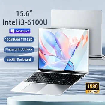 FUCHU Protable Desktop Office Notebook Laptop 15.6'' Intel Core i3-6100U Computer 16GB RAM 256GB 512GB 1TB 2TB SSD Notebook Windows 11 Pro Laptops Gaming Study Game PC Computer
