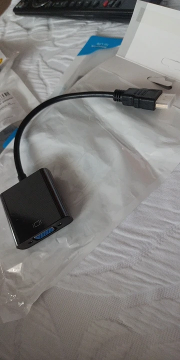 Convertidor de Cable HD 1080P HDMI a VGA con fuente de alimentación de Audio, adaptador macho a hembra VGA para tableta, portátil, PC y TV photo review