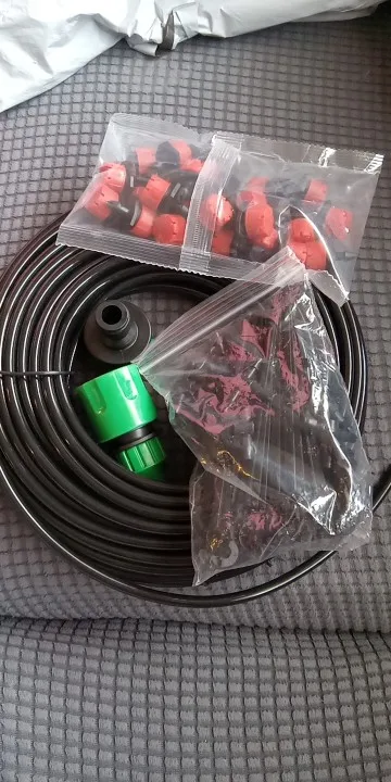 Micro Drip Irrigation System Portable 20M Automatic Watering with Adjustable Drippers Misting Watering Kits Garden Hose photo review