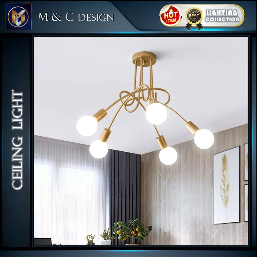 

DARHYN Nordic American Retro Ceiling Light Wrought Iron LED E27 Chandelier Lamp Living Room Decoration Home Lighting Fixture