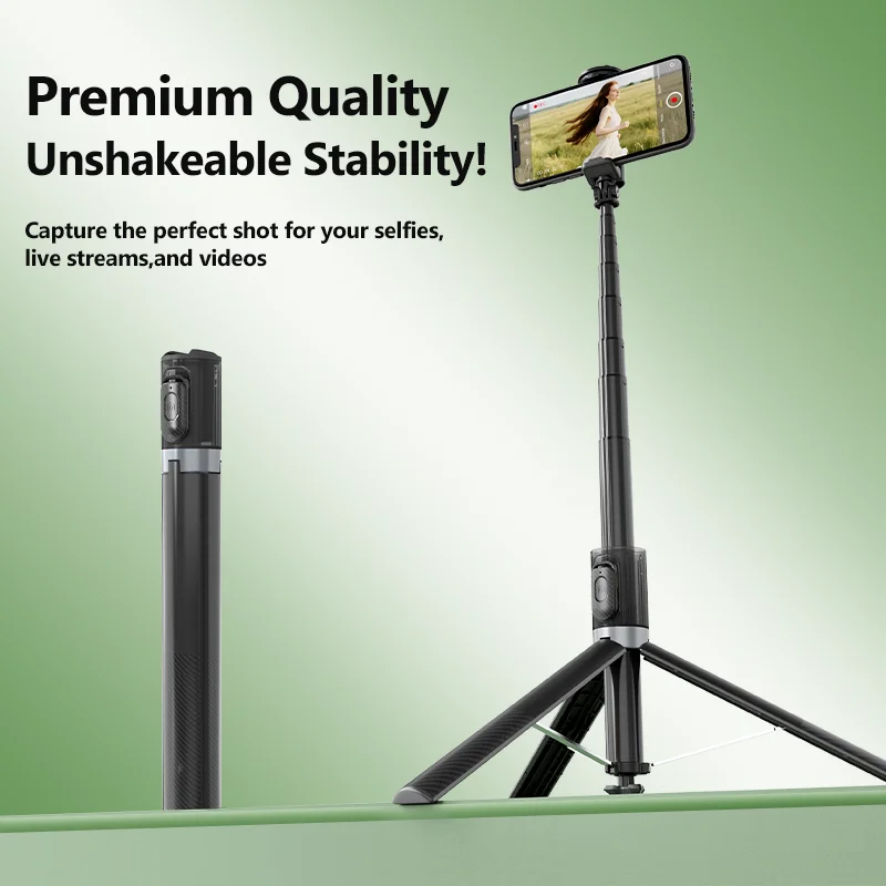 Selfie Stick Tripod With Wireless Remote For Smartphones Portable_voghion.com