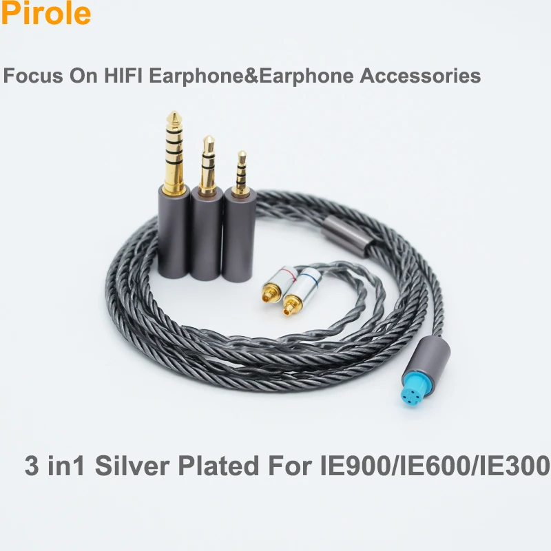 

3 in 1 Plug MMCX Connector Update Replacement Cable For IE900 IE600 IE300 For Shure UE900 SE535 SE215 Silvered Earphone Cable