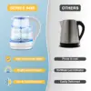 Electric Tea Kettle - CACHOO 1.7L Borosilicate Glass Electric Kettle with LED Indicator, Fast Boiling Hot Water Boiler 4