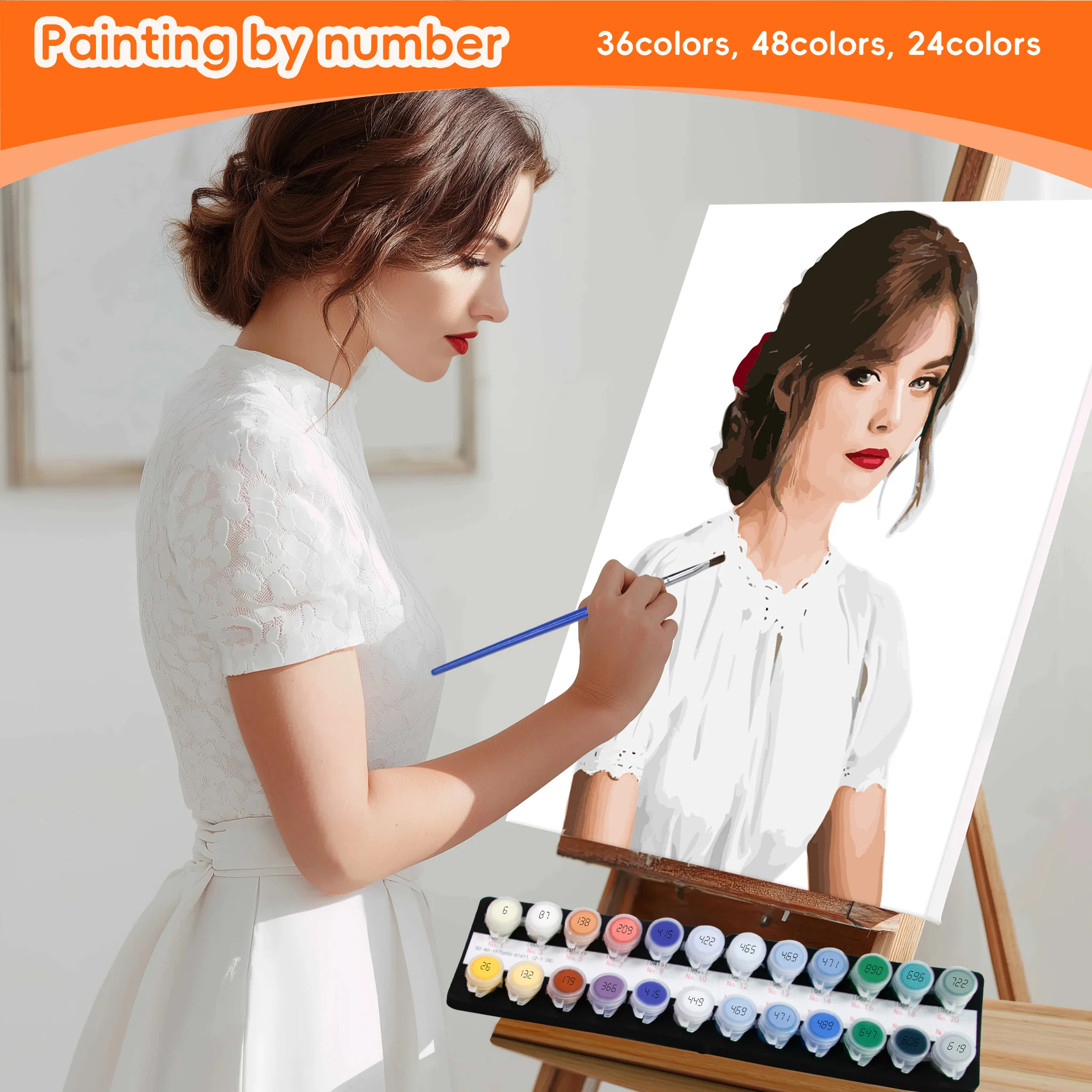 Painting By Numbers Customed DIY Acrylic Paint Picture Canvas Portrait Family Children Photo Christmas gifts