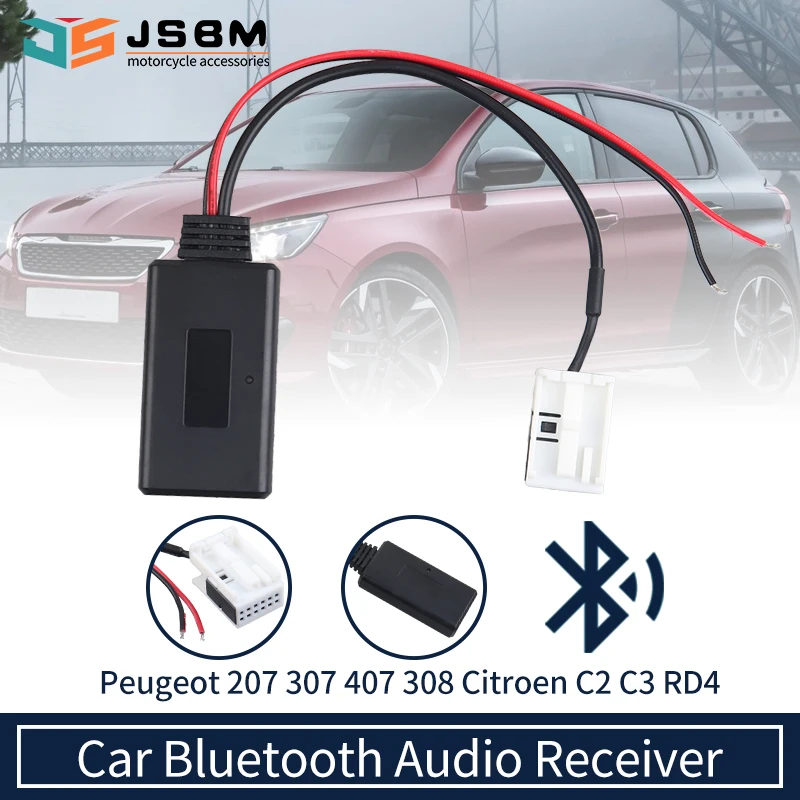 

JSBM Wireless Bluetooth AUX-in Audio Music Adapter For Car Module For Peugeot 207 Citroen C2 C4 C5 C6 C8 Citroen Berlingo Jumpy