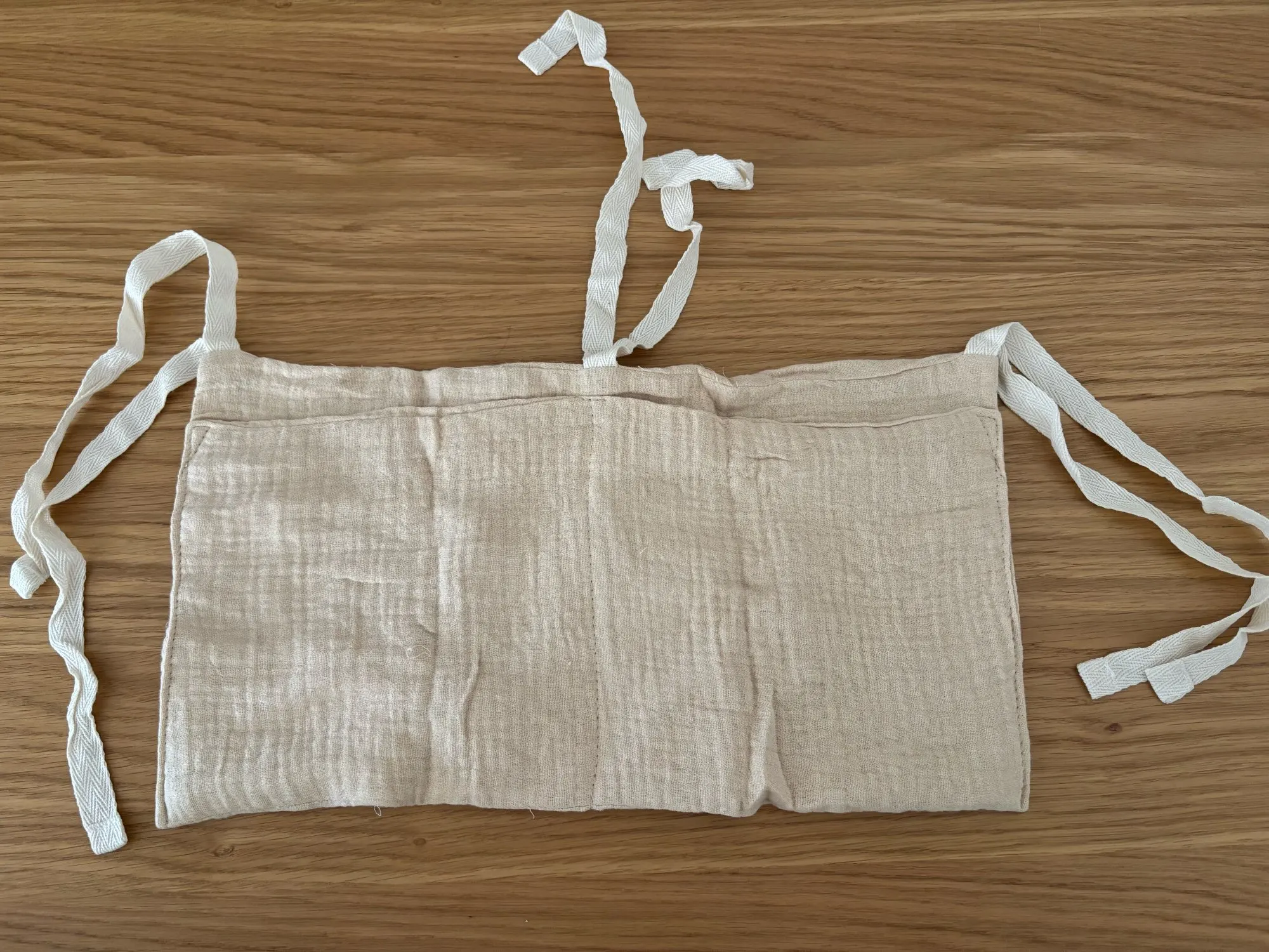 Baby Crib Storage Bag Cotton Double Pouch Newborn Bed Headboard Organizer for Kids Baby Bedding Diaper Toys Bag photo review