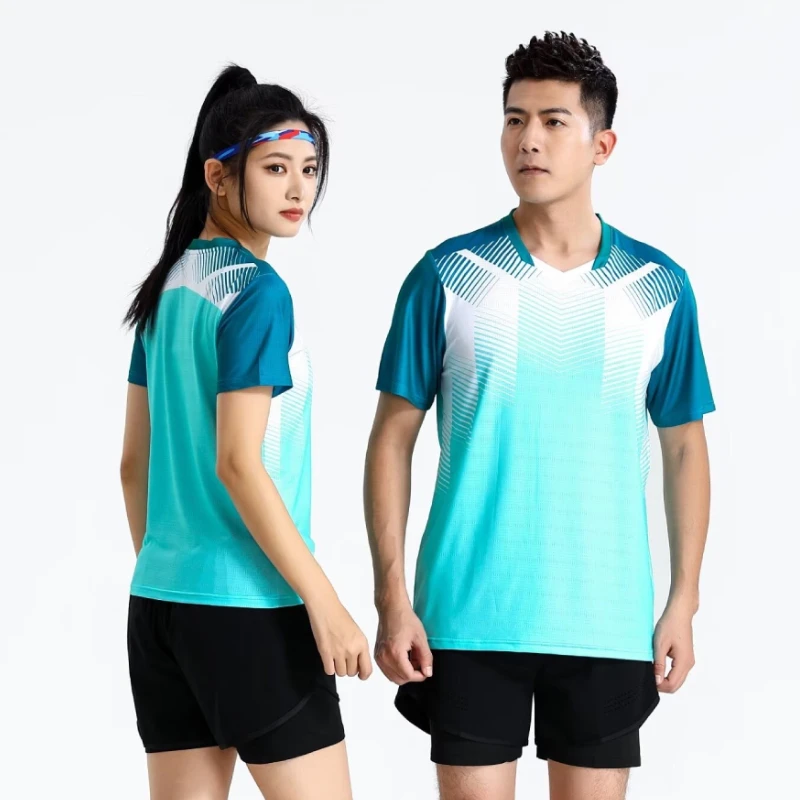 Badminton Tennis Shirt Men's Women's T-Shirts Quick-Drying Ping Pong Tees Shirt 3D Printed Short Sleeve Breathable Jersey