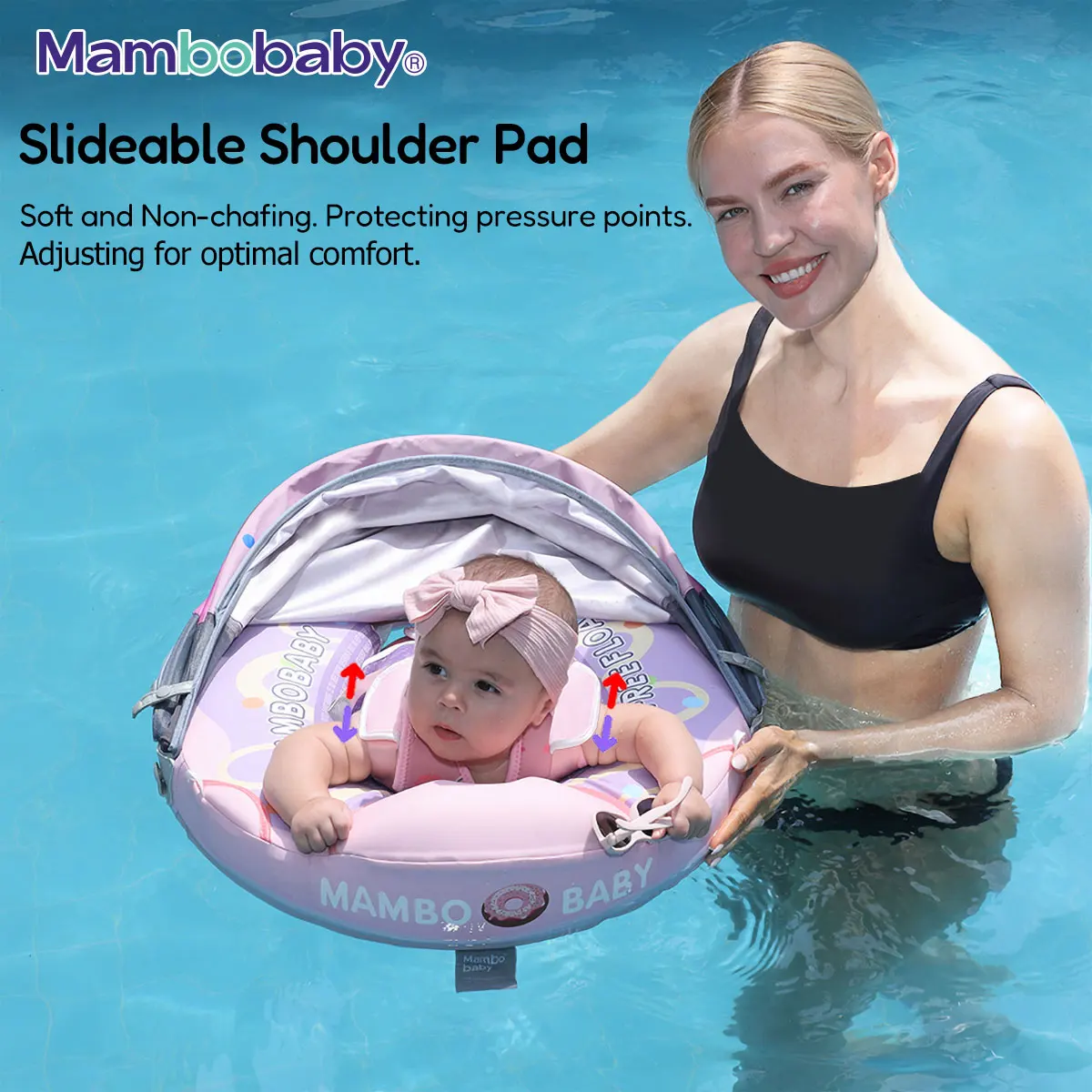 Mambobaby float 2 VIP Non-Inflatable Baby Float with Canopy Chest Floater Spa Buoy Trainer Suppliers
