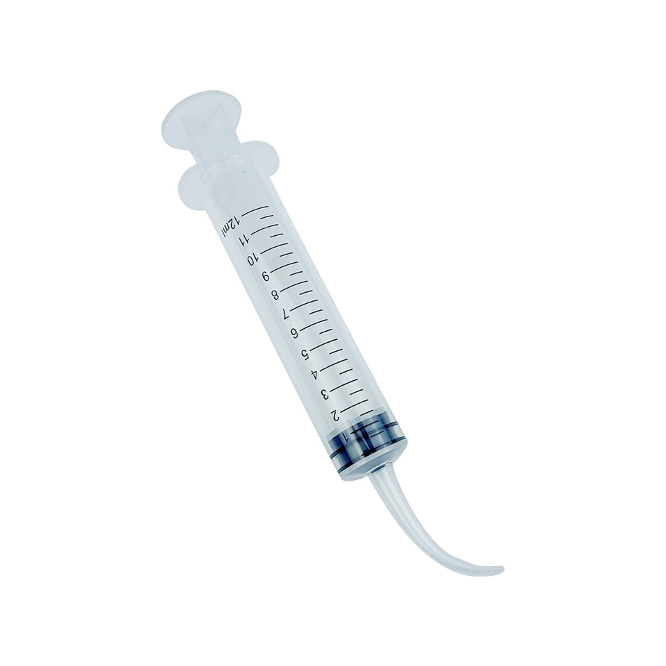 4 Siringhe Dentali In Plastica Da 12 Ml Con Punta Curva E Tappo - Per Irrigazione Orale, Pulizia Denti E Laboratorio - 3