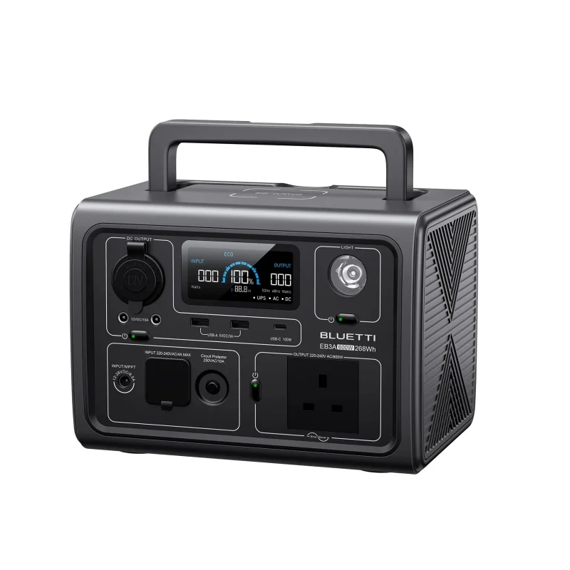 【UK PLUG】BLUETTI EB3A Portable Power Station 268Wh LiFePO4 Battery 600W AC Outlets Solar Generator for Outdoor Camping 4