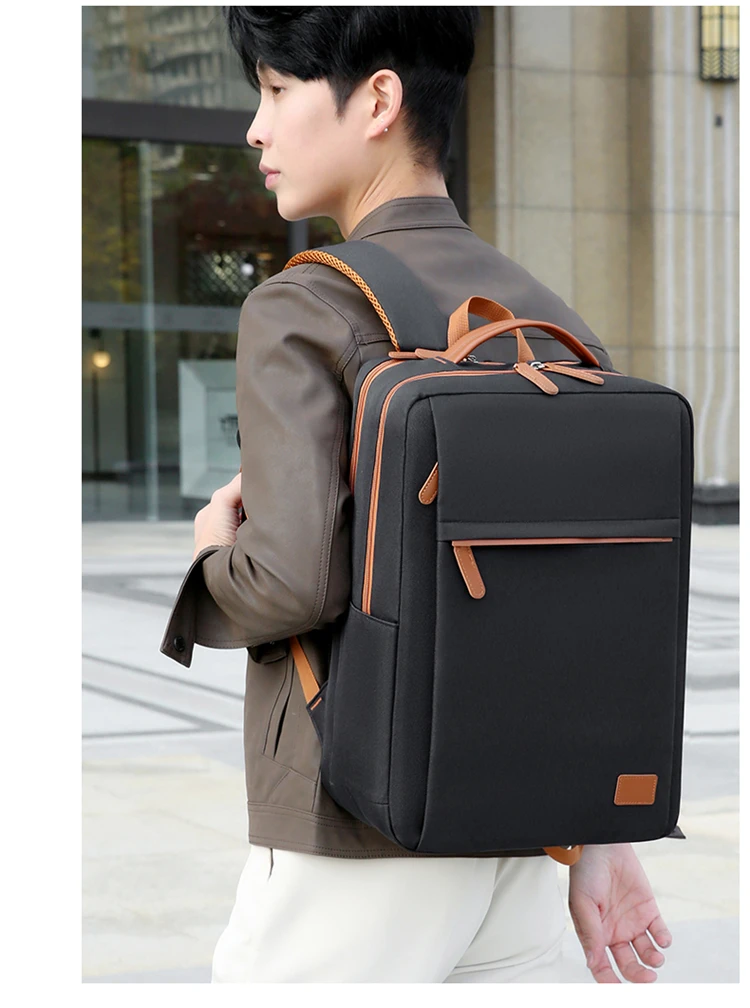 Large Capacity USB Charging Waterproof Backpack Unisex Business Laptop Backpack Stylish Lightweight Travel Bag Trolley Sleeve Sc