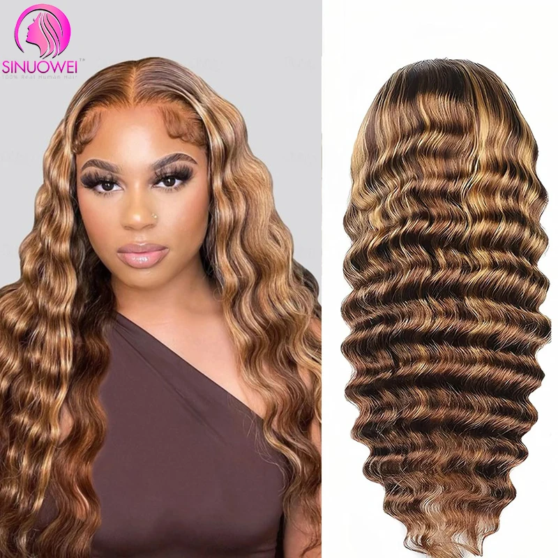 200% Loose Deep Wave Lace Wig Honey Blonde 13x6 Lace Front Human Hair Wig P4/ 27 Ombre Highlight Deep Wave Transparent Wigs human hair wig lace front wigs
