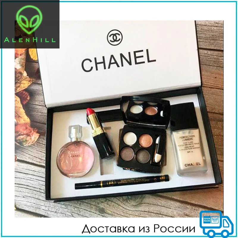 sekvens Placeret rustfri Zestaw upominkowy kosmetyków Chanel 6 w 1 tusz do rzęs, woda toaletowa  chance tender, Coco Mademoiselle 15 ml, eyeliner lipstick Chanel