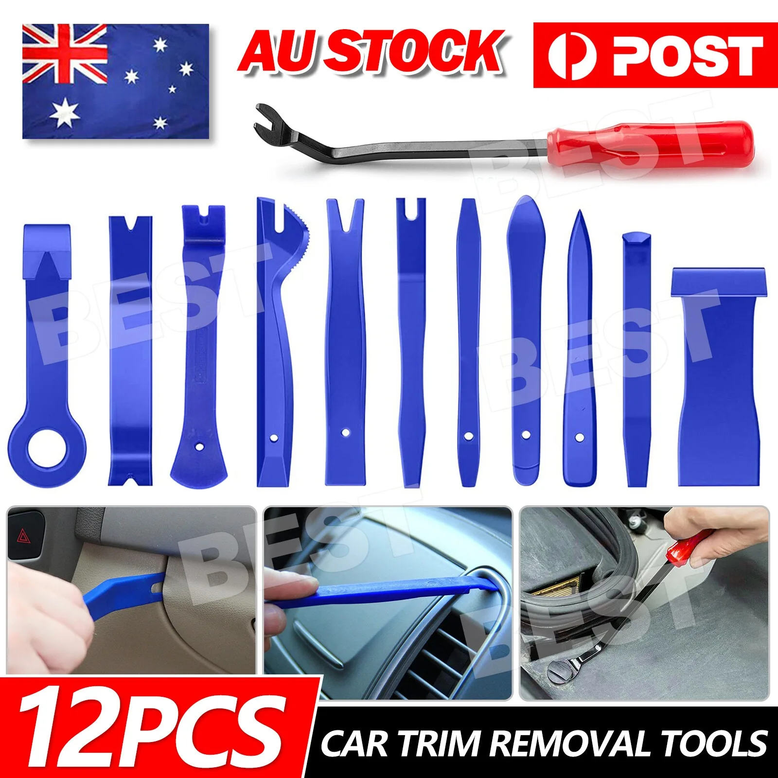 12pcs Car Trim Removal Tool Hand Kit Set Interior Door Panel Auto Dashboard Pryv