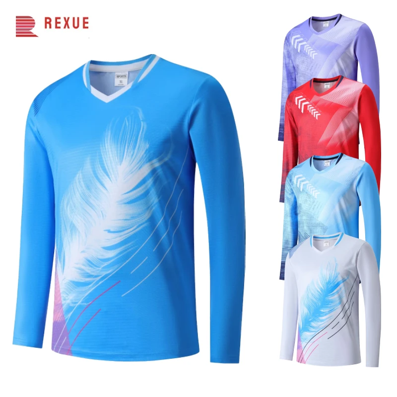 Long Sleeve Badminton Table Tennis Sport T Shirts for Men Women Child