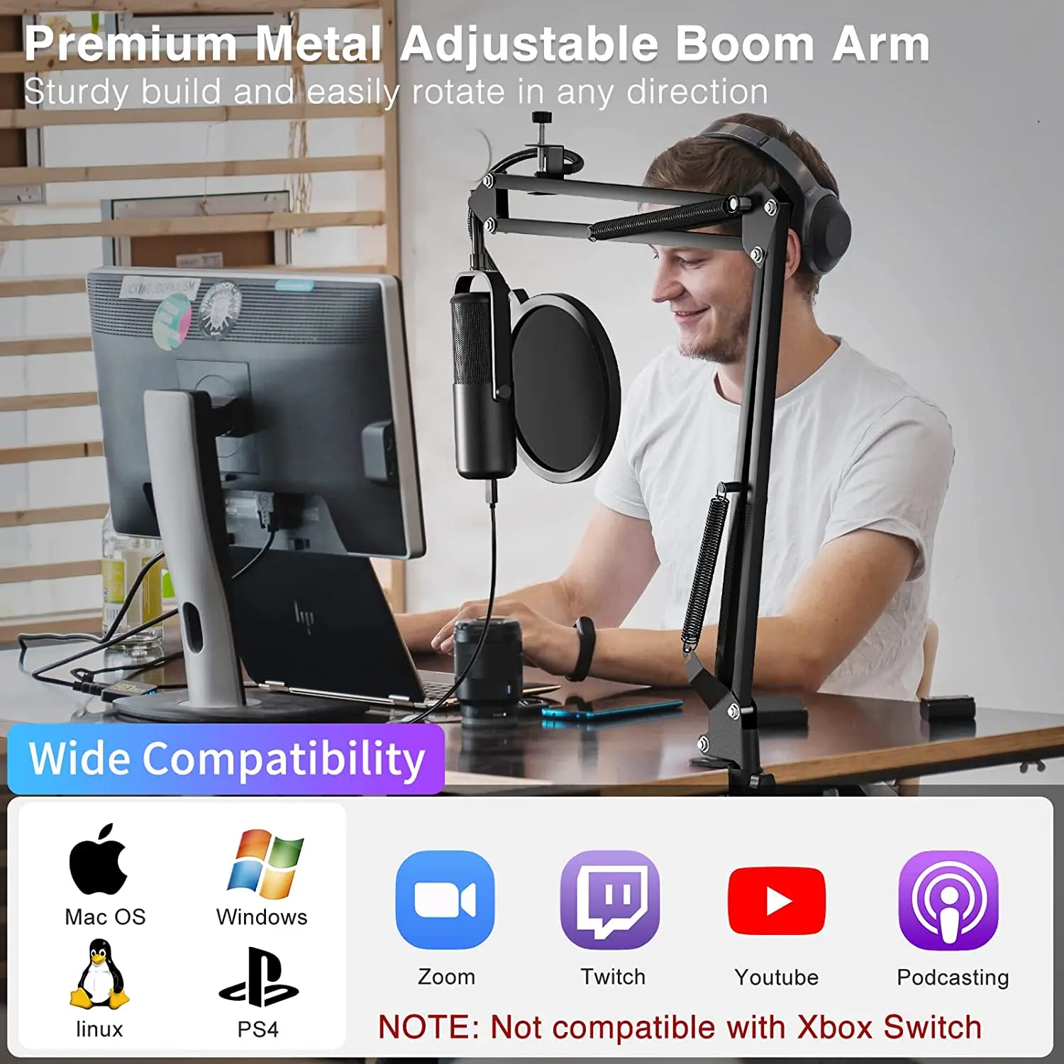 Avanson USB Condenser Microphone, Metal Build Desktop Laptop Recording