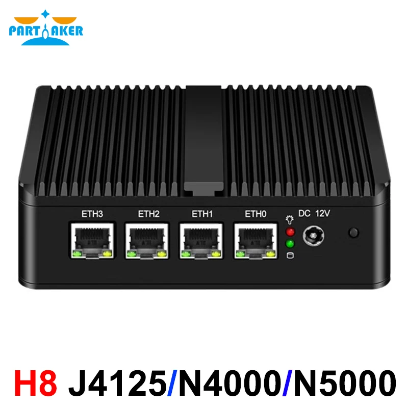 Fanless pfSense Router Celeron J4125 N4000 N5000 Mini PC 4 LAN 2.5G Intel i226 2500M Firewall Appliance OPNsense Openwrt